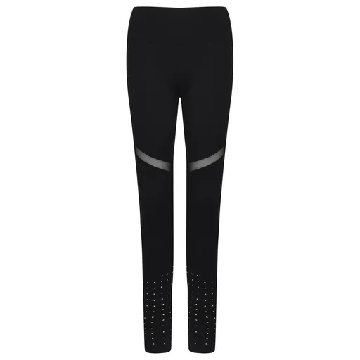 Tombo Dámské sportovní legíny se síťovanými detaily - Černá | XL