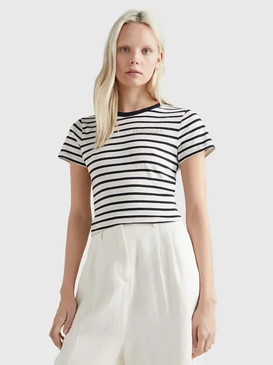 Tommy Hilfiger dámské pruhované tričko WW0WW37860 XS