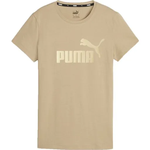 Puma ESSENTIALS+ METALLIC LOGO TEE Dámské tričko, béžová, velikost