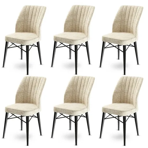 Sada jídelních židlí Flex Cream and Black, 6 ks