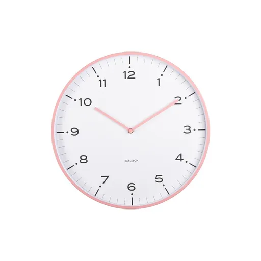 Karlsson 6011PI designové nástěnné hodiny růžová, pr. 40 cm