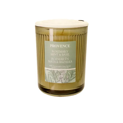 Vonná svíčka ve skle PROVENCE 30 hodin rozmarýn, máta, bazalka