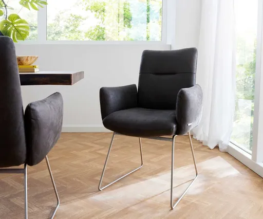 Jídelní židle Jova-Flex tenká podnož nerezová ocel mikrovlákno