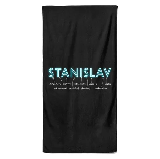 Osuška Mužská jména – NEON (Jméno: Stanislav, Velikost osušky: 70x140cm)