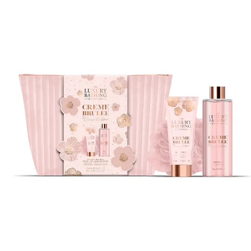 Grace Cole Sada péče o tělo v kosmetické taštičce Creme brûlée Pomerančový květ & Vanilka 3 ks