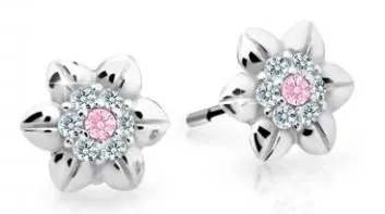 Cutie Jewellery Krásné dětské náušnice z bílého zlata C2202-30-X-2 růžová