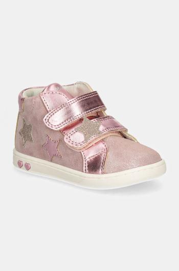 Dětské semišové sneakers boty Primigi růžová barva, PLK 69026