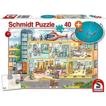 Puzzle Dětská nemocnice 40 dílků + dětský stetoskop (4001504563745)