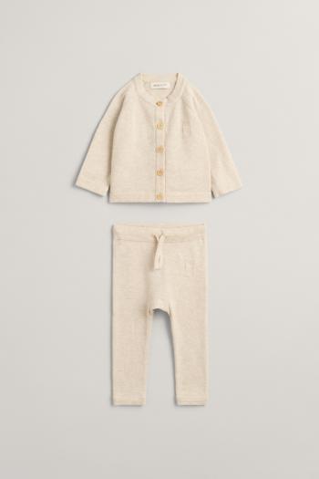 DĚTSKÝ SET GANT CARDIGAN AND PANT GIFT SET LIGHT BEIGE MELANGE