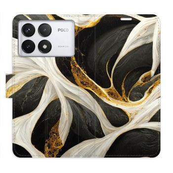 Flipové pouzdro iSaprio - BlackGold Marble - Poco F6 Pro