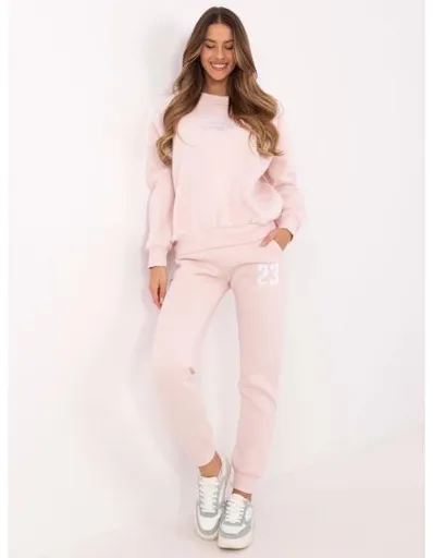 Světle růžová dámská tepláková souprava s vložkou