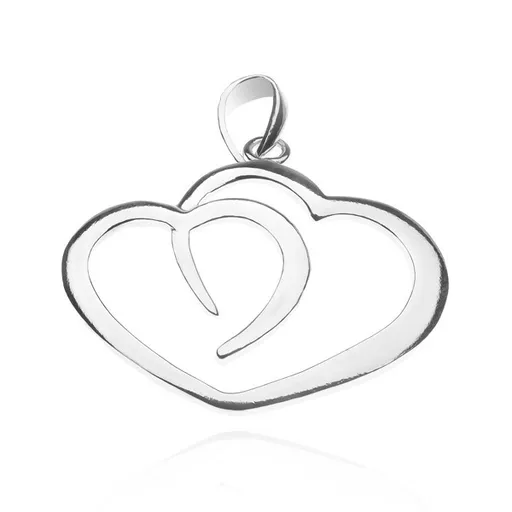 Přívěsek ze stříbra 925 - linie dvou srdcí