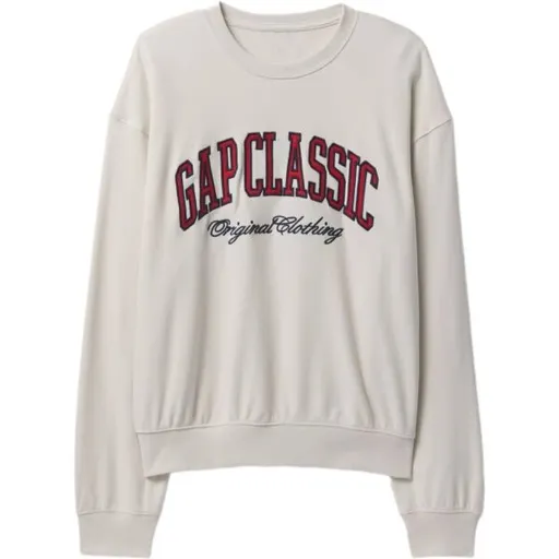 GAP CLASSIC LOGO CREW Pánská mikina, béžová, velikost