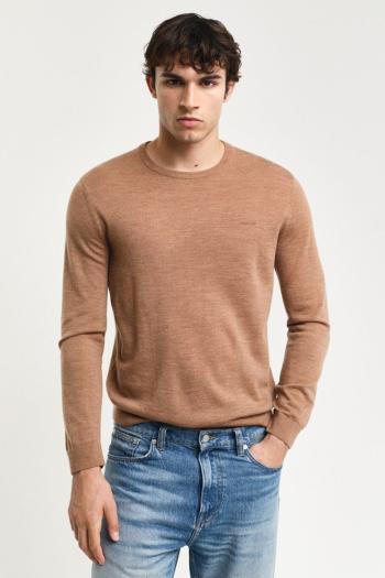 SVETR GANT EXTRAFINE MERINO WOOL C-NECK DK. SAND MELANGE