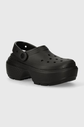 Pantofle Crocs Stomp Clog dámské, černá barva, na platformě, 209347.001