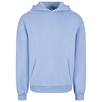 Build Your Brand Hebká pánská mikina přes hlavu Fluffy - Světle modrá | 5XL