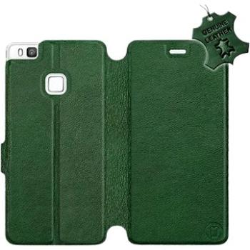 Flip pouzdro na mobil Huawei P9 Lite - Zelené - kožené -   Green Leather (5903226526086)