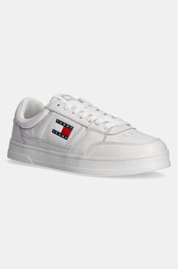 Kožené sneakers boty Tommy Jeans TJM THE GREENWICH NEW ESS bílá barva, EM0EM01574