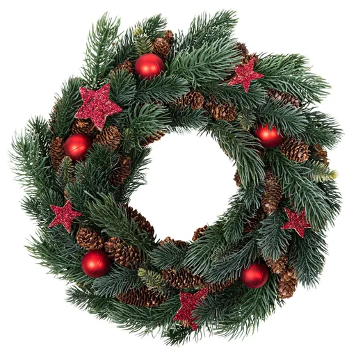 Haushalt international Vánoční věnec Červené hvězdy, Ø 34 cm