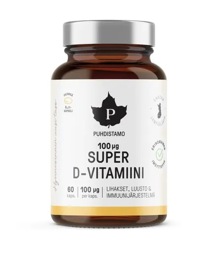 Puhdistamo Super Vitamin D 4000 IU 60 kapslí