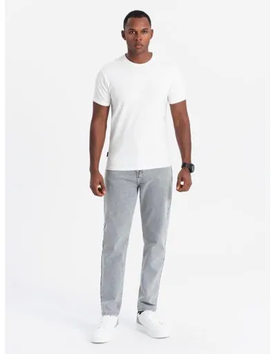 Tříbarevné pánské bavlněné tričko - bílé a tmavě modré V3