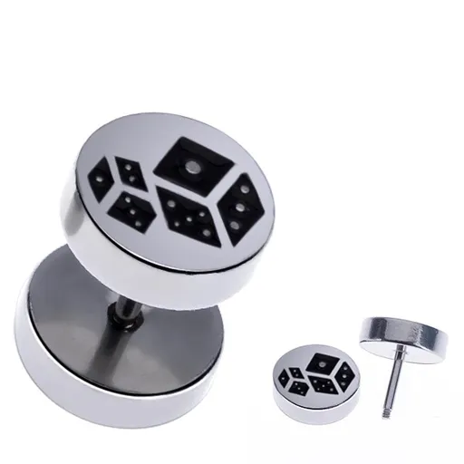Kruhový ocelový fake plug se dvěma hracími kostkami