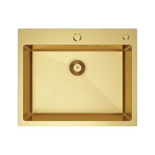VELAZO Kuchyňský dřez 55 × 45 v PVD zlatý, s povrchovou úpravou VULKAN VELAZ5545GV
