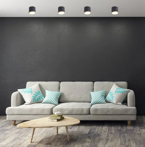 Černá a dřevěná stropní lampa 8,8x7,5cm trubice