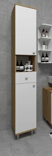 VCM Koupelnová vysoká skříňka Nilosi, dub medový