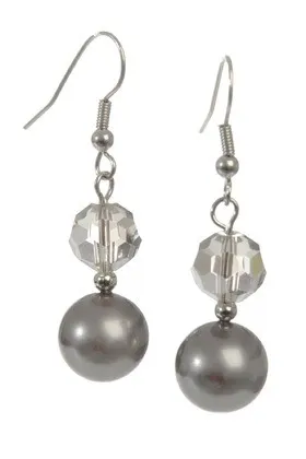 Šedé korálkové náušnice Clayre & Eef