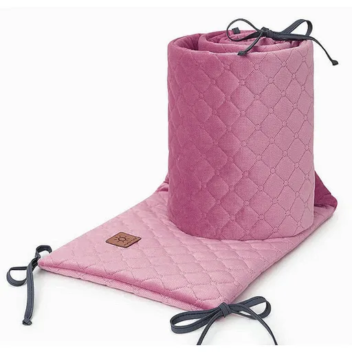 Mamo Tato Mantinel do postýlky Velvet 180x28cm - tm.  pudrově růžová,