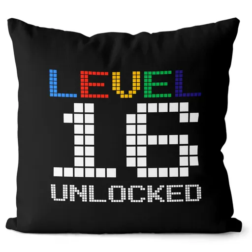 Polštář Level unlocked (Velikost: 40 x 40 cm, věk: 16)