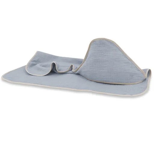 Baby Nellys Mušelínová osuška s kapucí NATURE, 80x80 cm, jeans