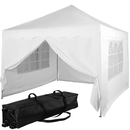 Instent zahradní párty stan - 3x3 m, bílý + 4 bočnice