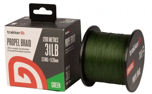 Trakker kmenová pletená šňůra propel braid 1200 m 0,26 mm 31 lb green