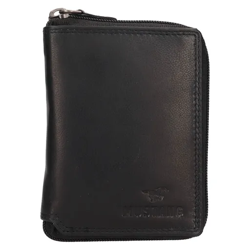 Pánská kožená peněženka na zip Mustang Fabri - černá