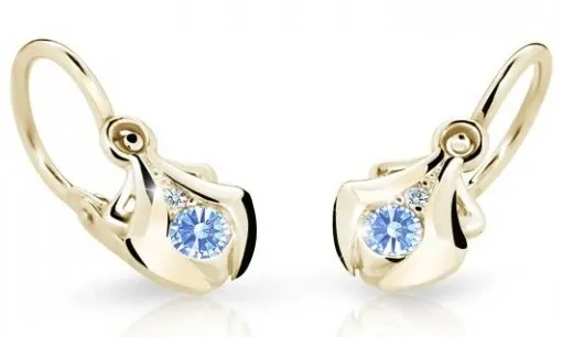 Cutie Jewellery Zlaté dětské náušnice C2224-10-X-1 světle modrá