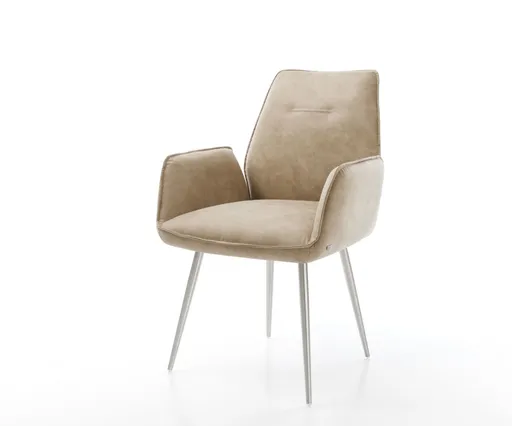 Jídelní židle Zoa-Flex béžová vintage zúžená podnož nerezová