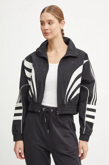 Mikina adidas Originals dámská, černá barva, vzorovaná, IW5511