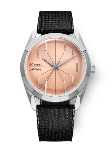 Nivada Grenchen Antarctic Spider Salmon No Date - Rubber tropic