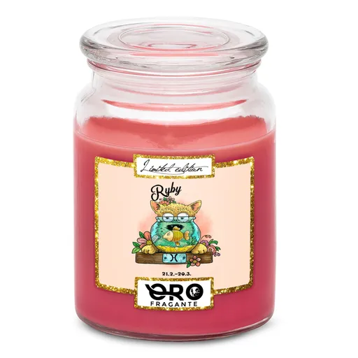 Svíčka Psí znamení – ryby (Vůně svíčky: Višně v čokoládě)