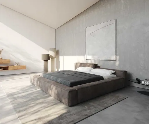 Čalouněná postel Kalinea 180x200 cm mikrovlákno taupe vintage