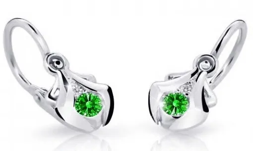 Cutie Jewellery Dětské náušnice z bílého zlata C2224-10-X-2 zelená