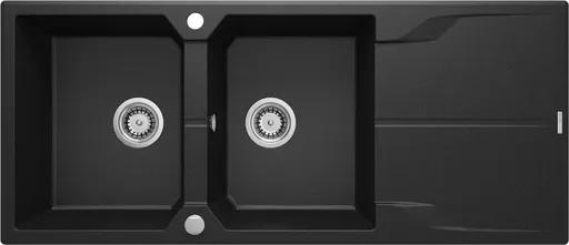 DEANTE Andante grafit metalic Granitový dřez, 2 bowl s odkapávačem ZQN_G213