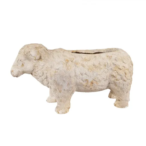Béžový antik dekorační květináč ovečka Farm Brocante - 48*19*26 cm 6MG0114