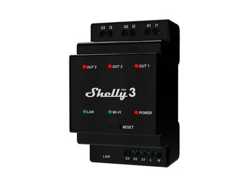 Relé na DIN lištu SHELLY PRO 3 Wi-Fi