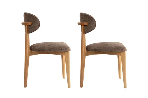 Sada jídelních židlí Lionte Brown and Light Oak, 2 ks