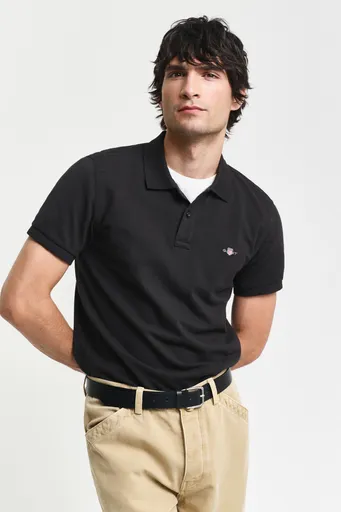 POLOKOŠILE GANT SLIM SHIELD SS PIQUE POLO BLACK