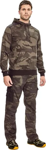 CRAMBE mikina s kapucí šedá kamufláž XS