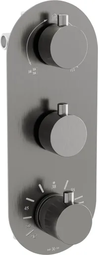 MEXEN Kai termostatická baterie sprcha/vana 3-output grafit 77603-66